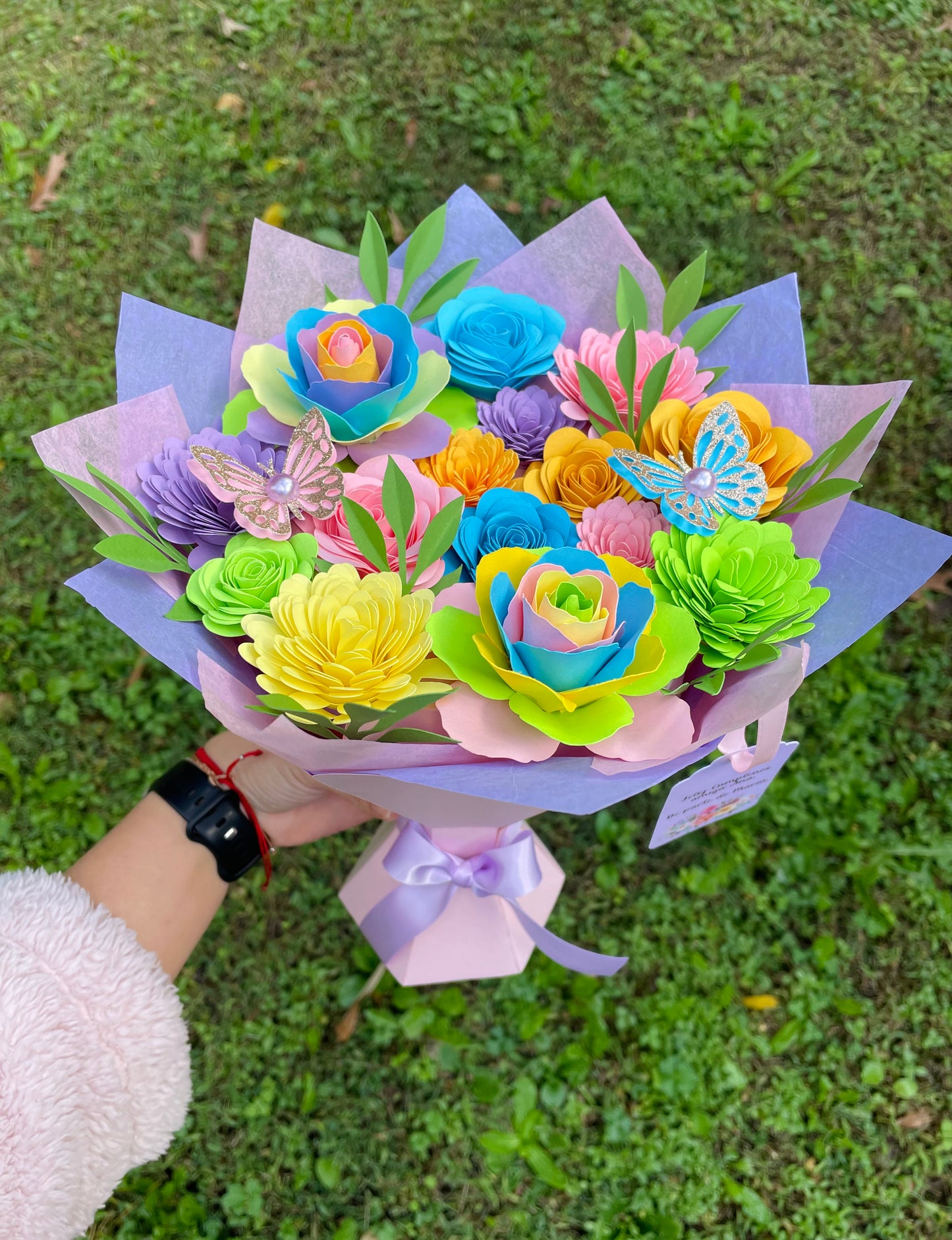 Paper Flowers Bouquet (12 Inches)