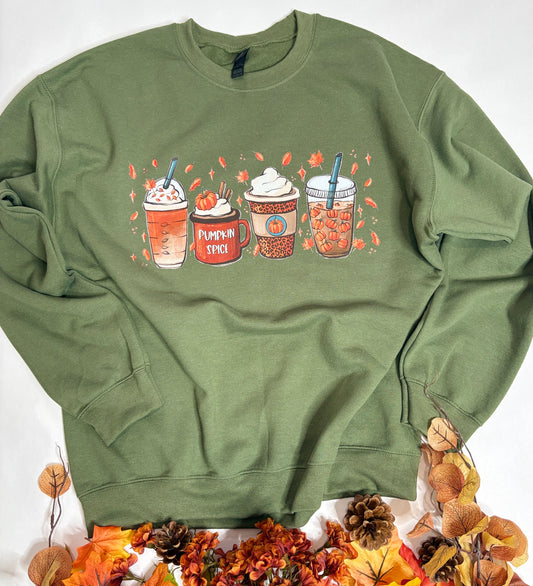 Fall Sweater (Pumpkin spice latte, coffee,Fall leaves)