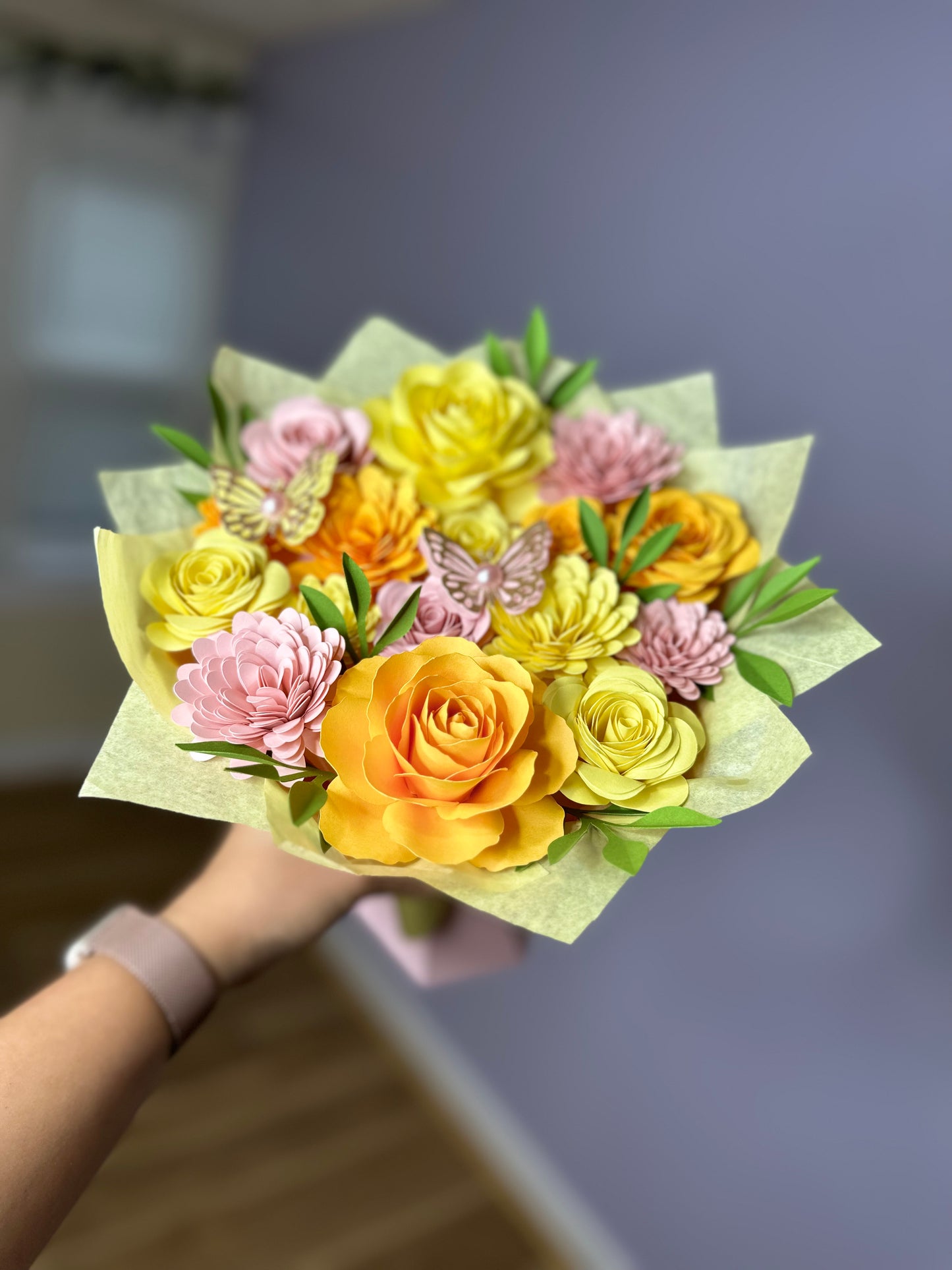 Paper Flowers Bouquet (12 Inches)