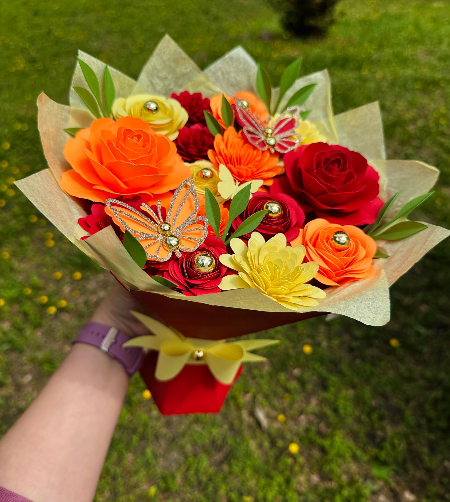 Paper Flowers Bouquet (12 Inches)