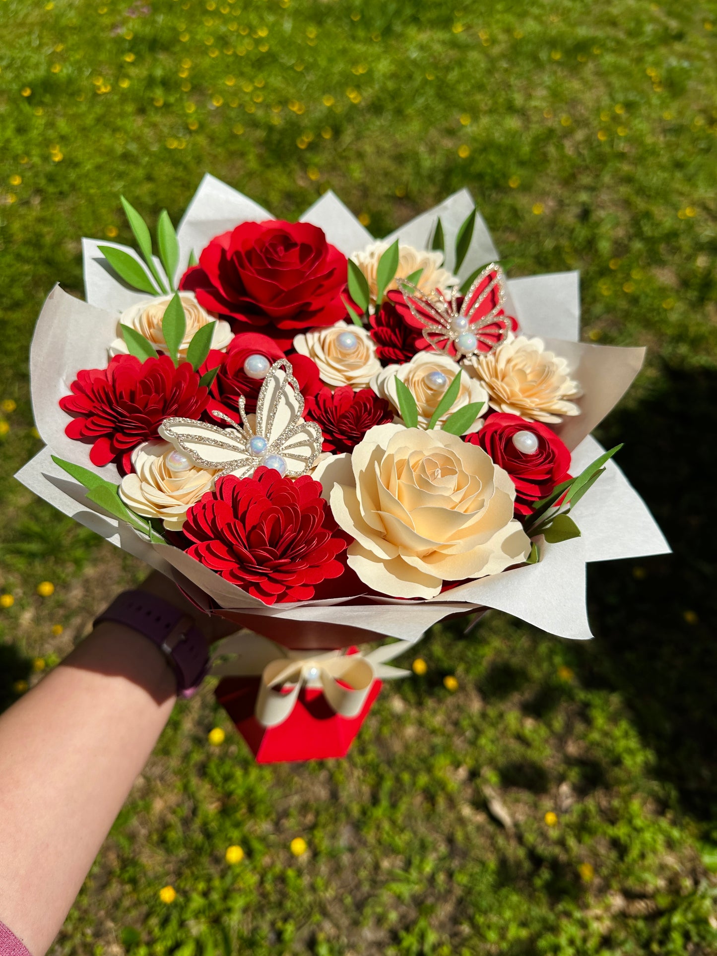 Paper Flowers Bouquet (12 Inches)