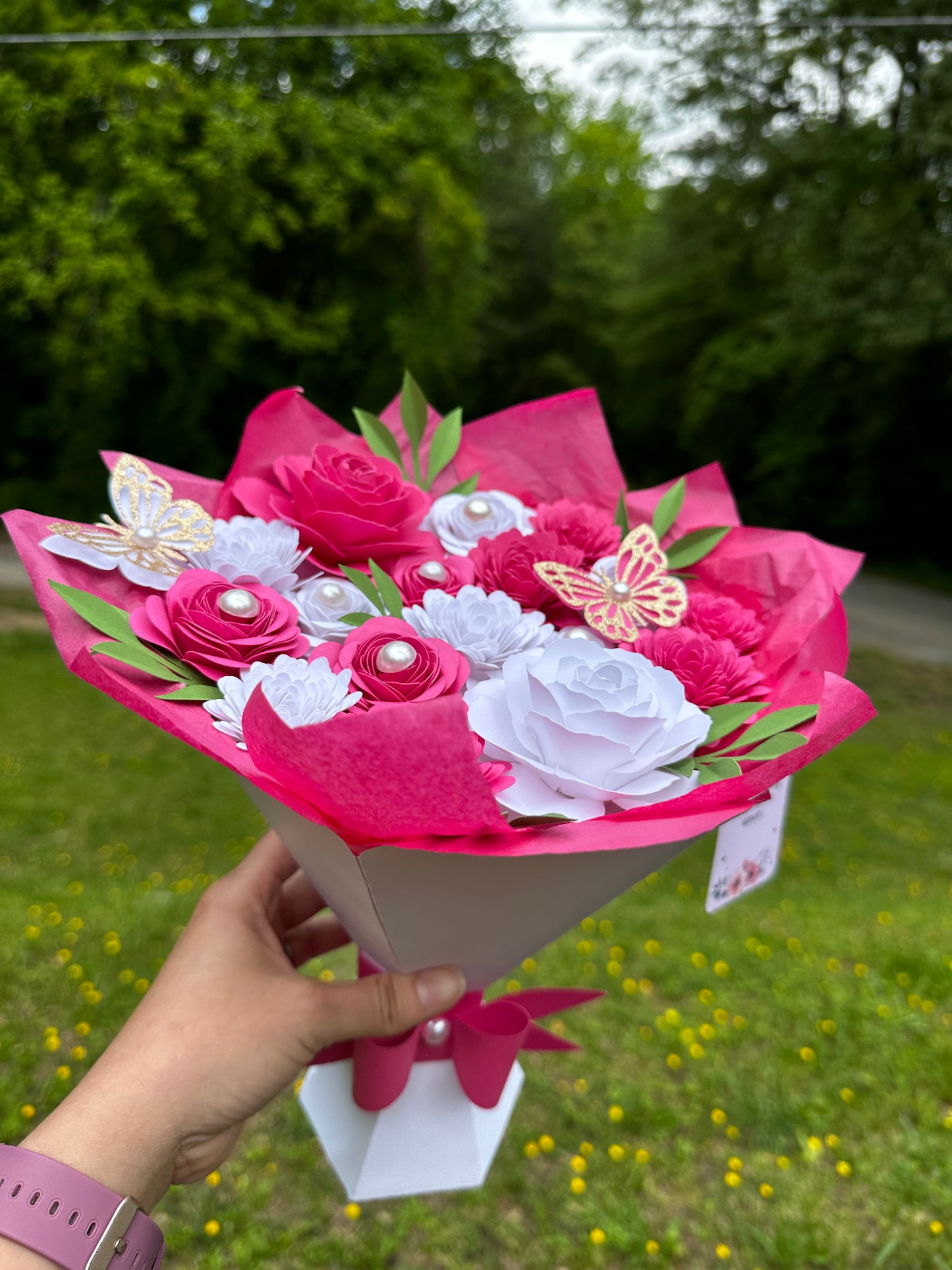 Paper Flowers Bouquet (12 Inches)