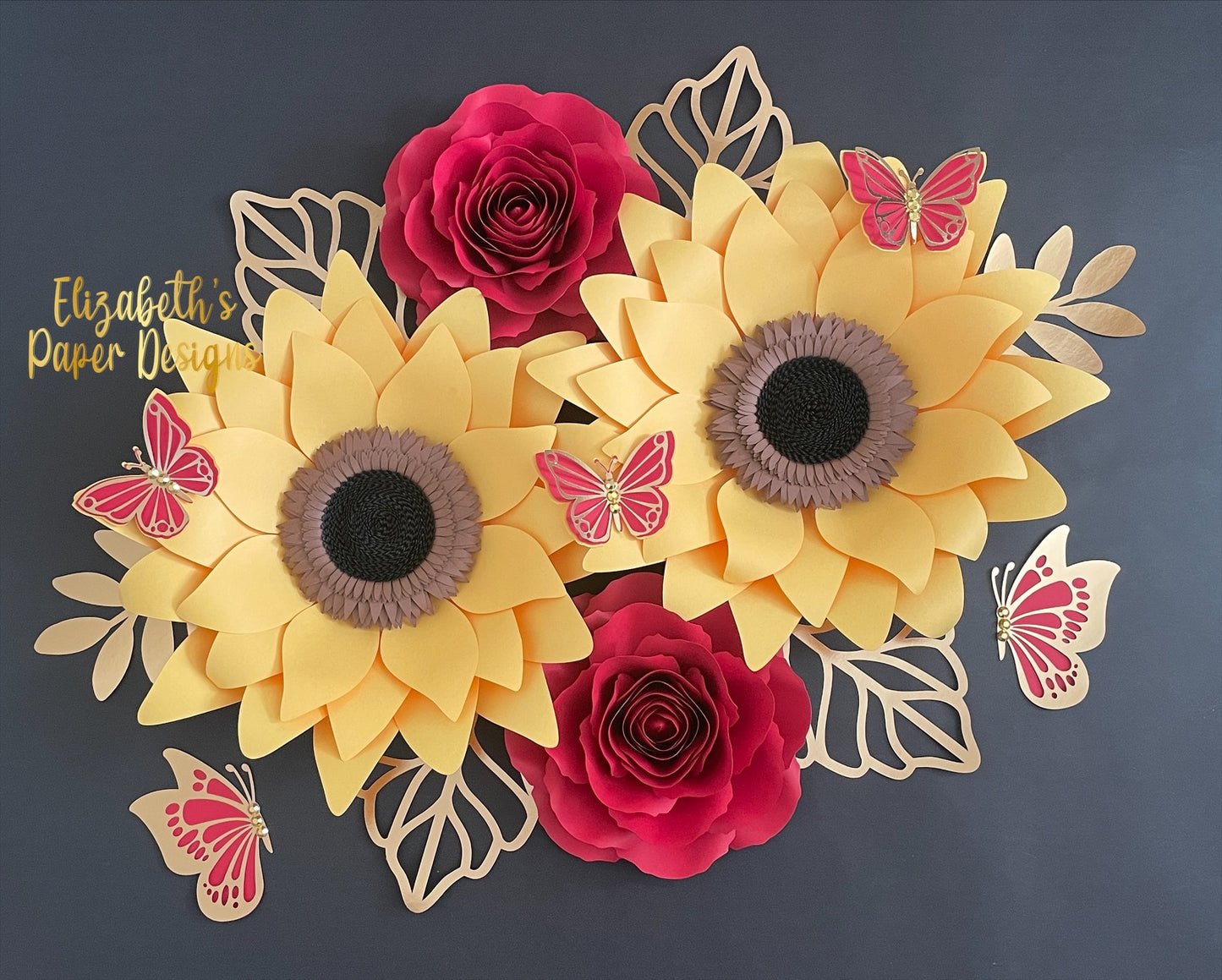 Small Set of Sunflowers and Roses.