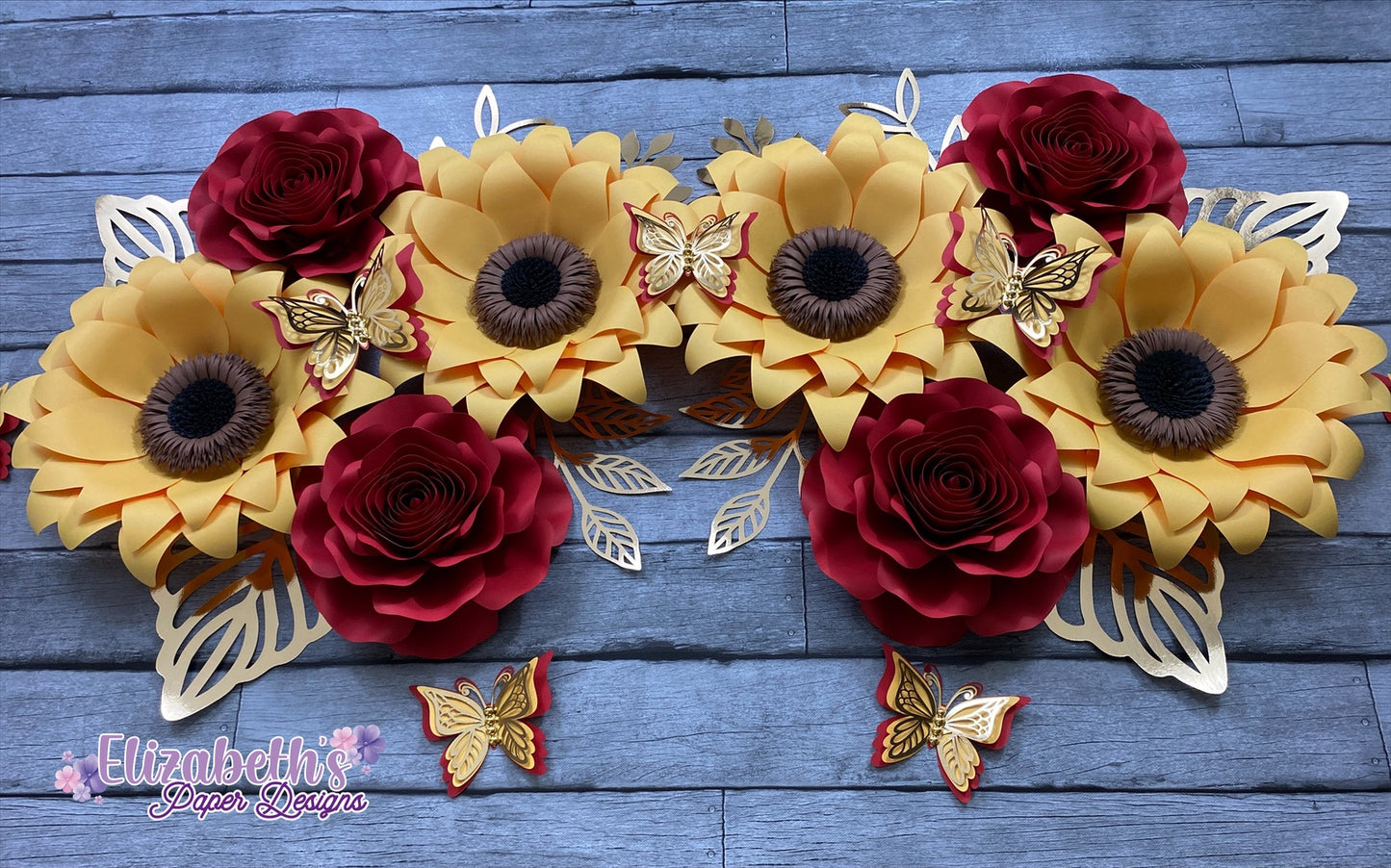 Set of Sunflowers and Roses