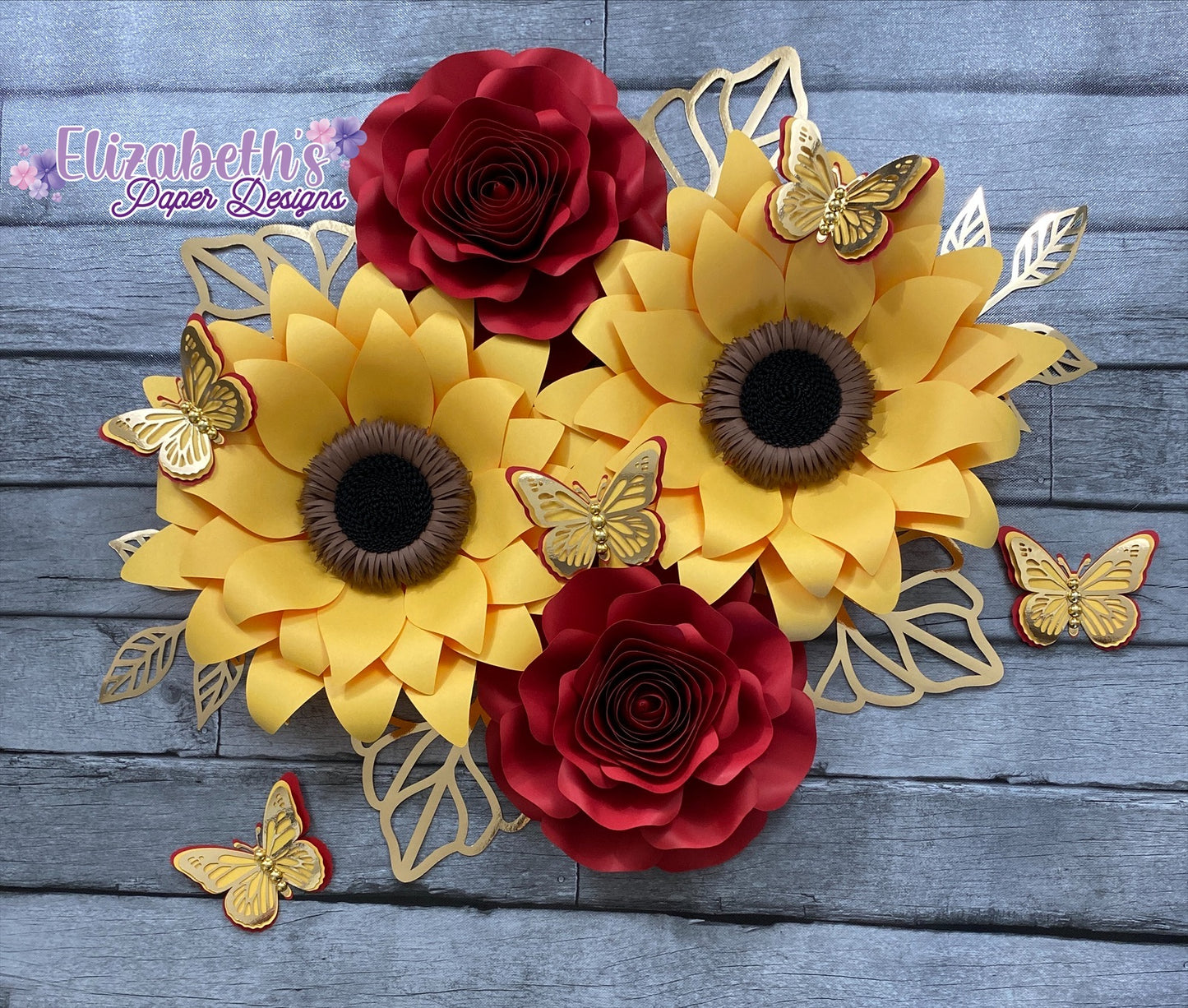 Small Set of Sunflowers and Roses.